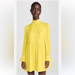 Alice + Olivia Thea Blouson Dress Canary Yellow XS